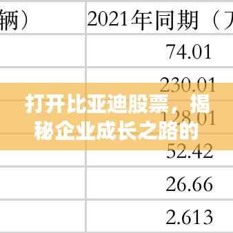 打开比亚迪股票,揭秘企业成长之路的奥秘