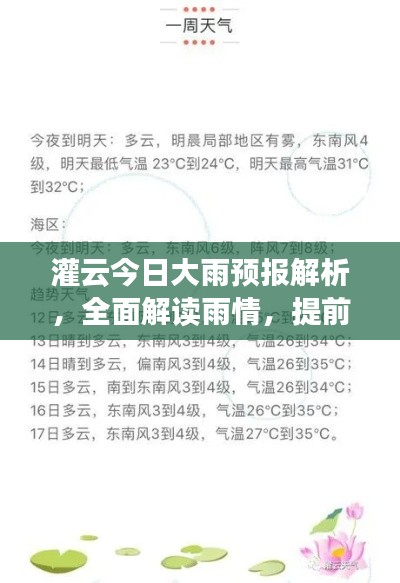 灌云今日大雨预报解析,全面解读雨情,提前防范应对