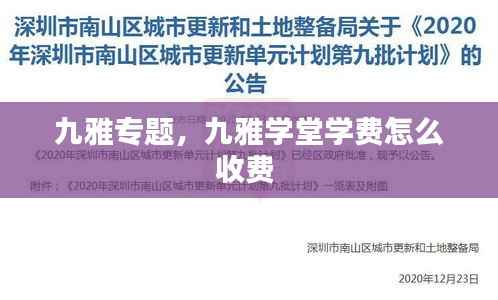 九雅专题，九雅学堂学费怎么收费 